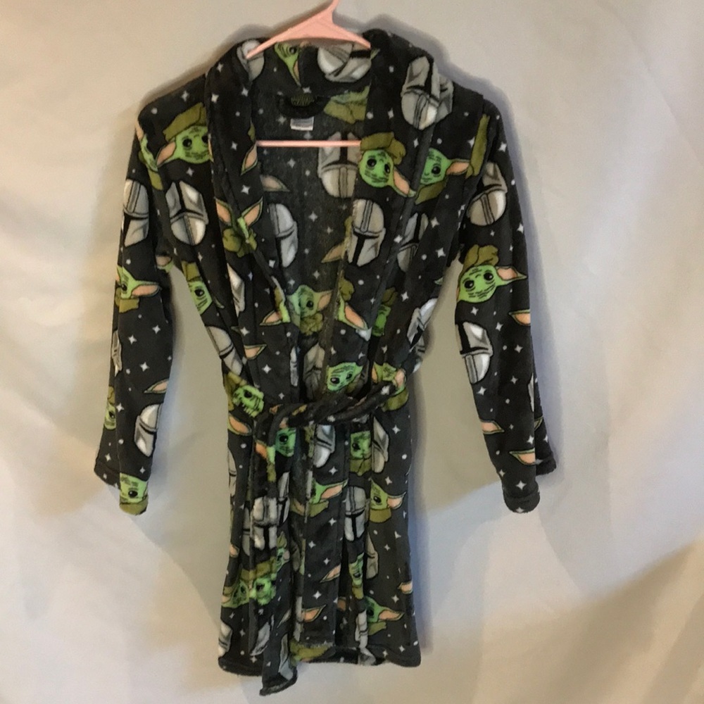 StarWars the Mandalorian Grogu Baby Yoda unisex kids plush soft robe size 8/10